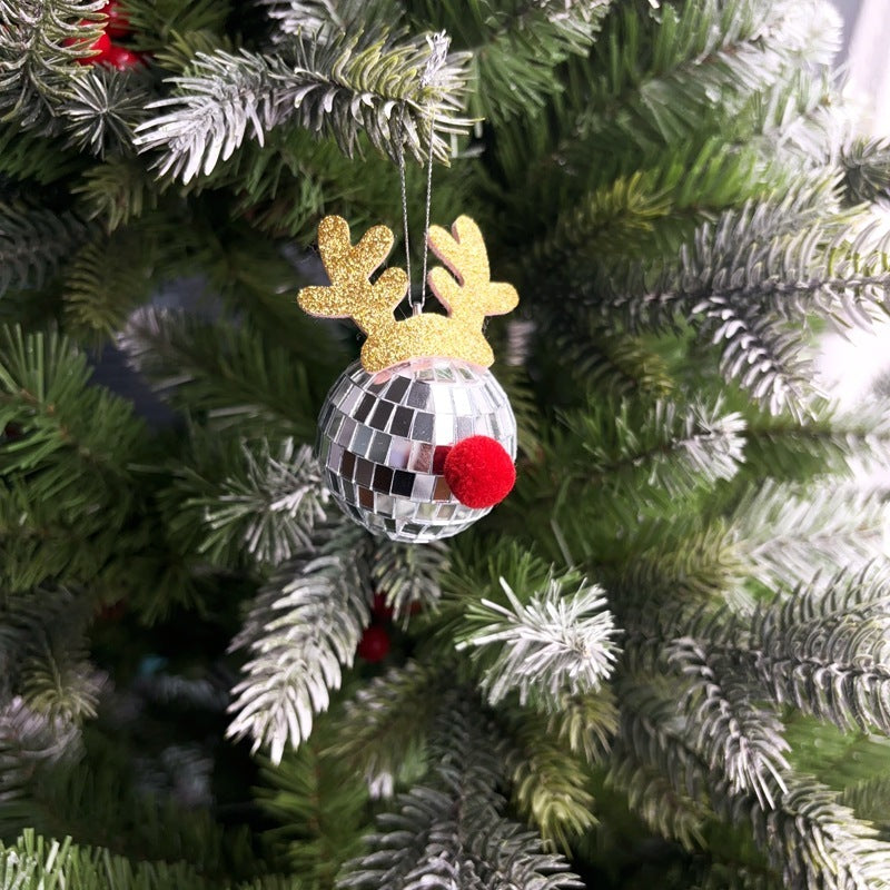 Boules à Facettes en Miroir Argenté pour Noël - 5 Pcs avec Corde