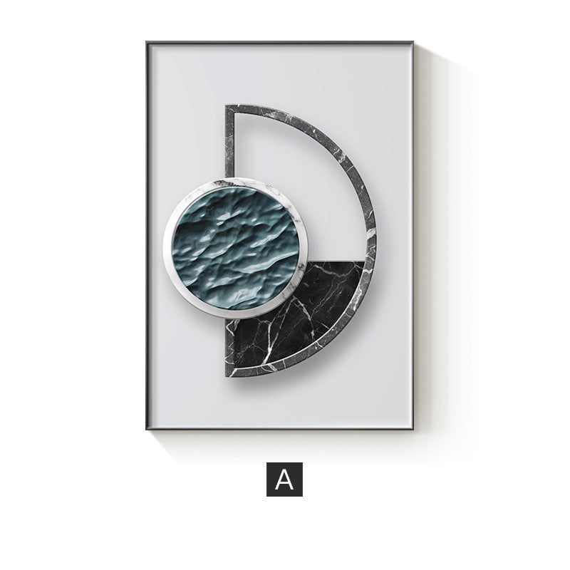 Peinture Abstraite Géométrique sur Toile pour Décoration Murale