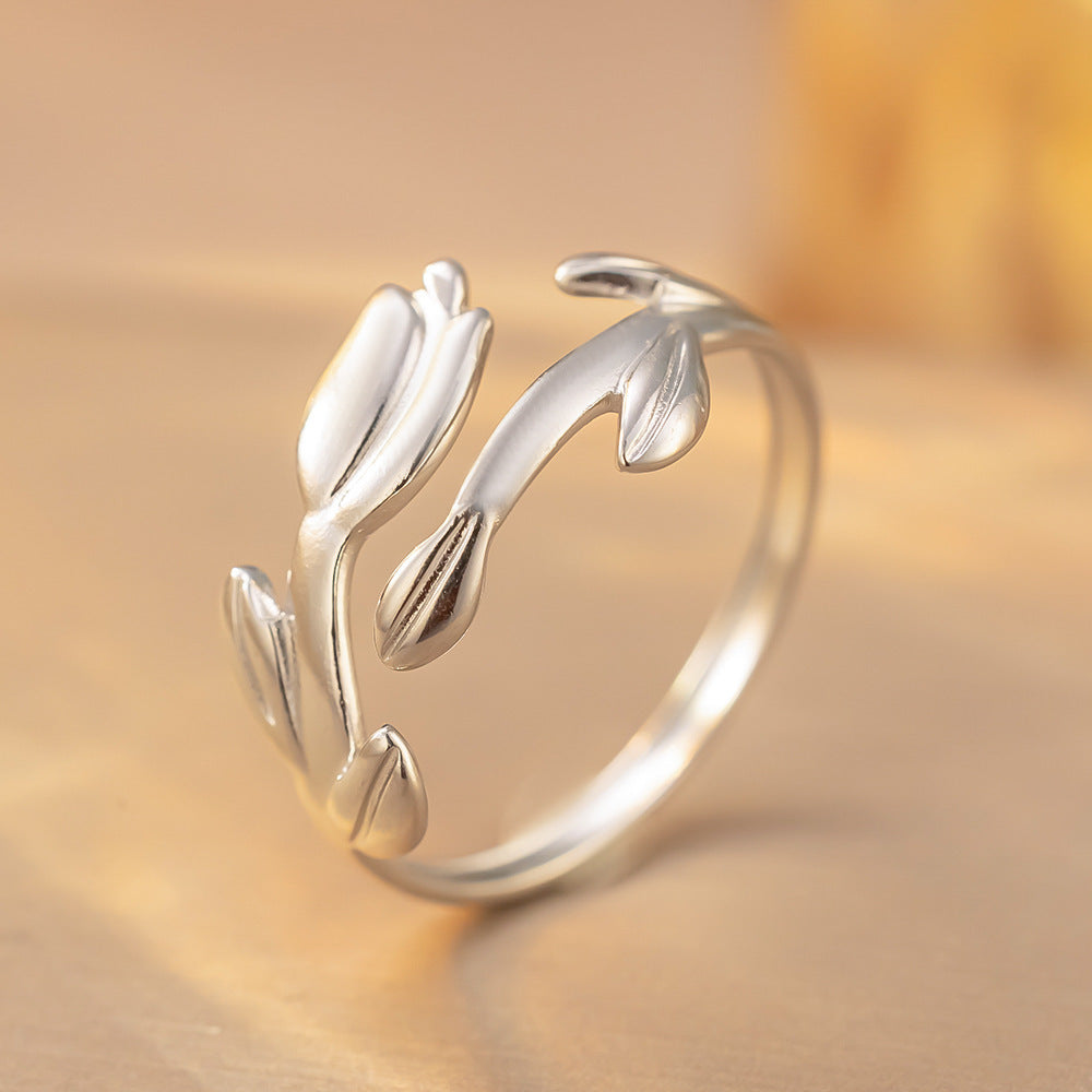 Bague Ouverte Ajustable en Acier Titane Retro - Élégance et Simplicité