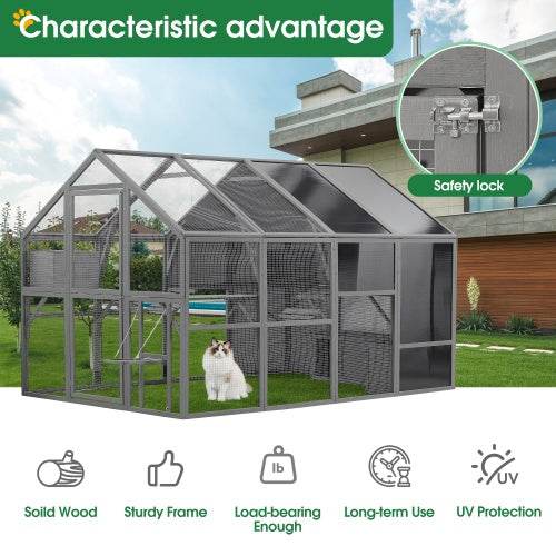 Cage à Chats de Luxe en Bois pour Extérieur - Allomarc.com