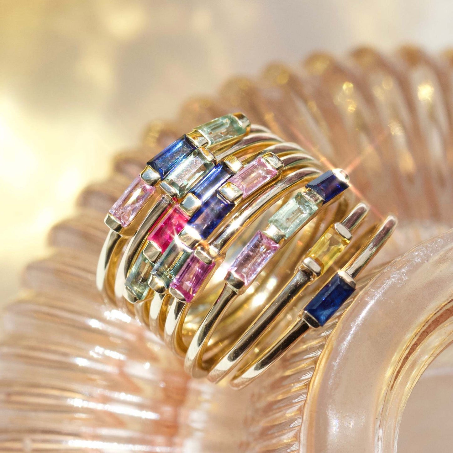 Bague en Diamant Carrée en Pierre de Naissance 12yue