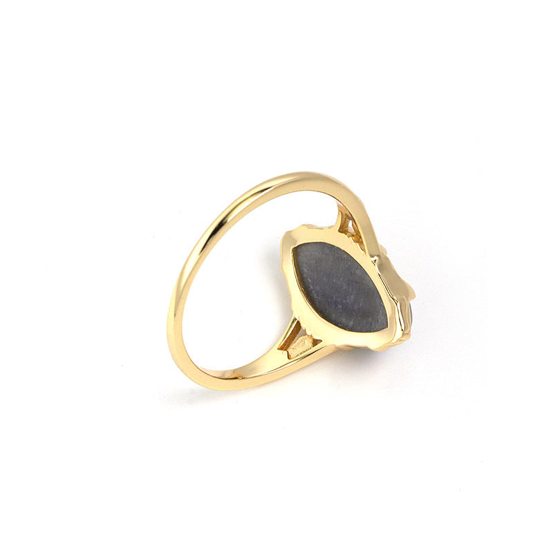 Bague Rétro Dream Girl Feldspar en Argent Avec Étoiles du Ciel Nocturne