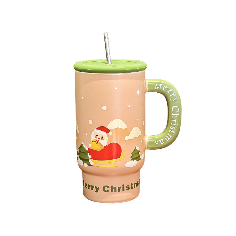 Tasse en Céramique Grande Capacité pour Cadeaux de Noël
