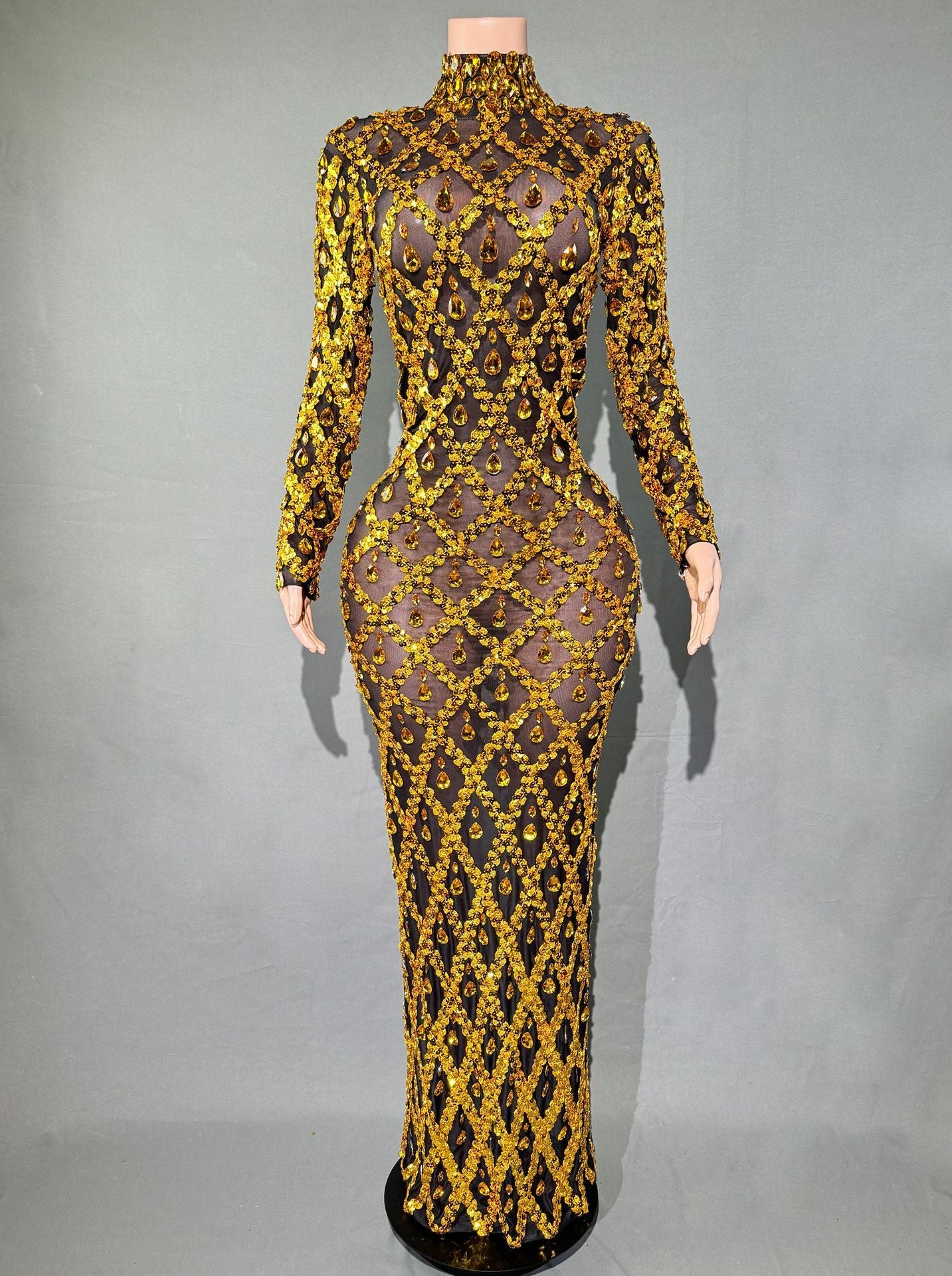 Robe de Soirée Éblouissante en Strass pour Femmes