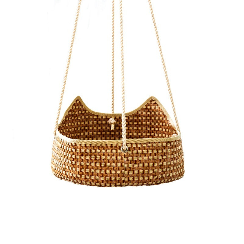 Hamac pour Chat en Rattan - Nid Printanier d'Été