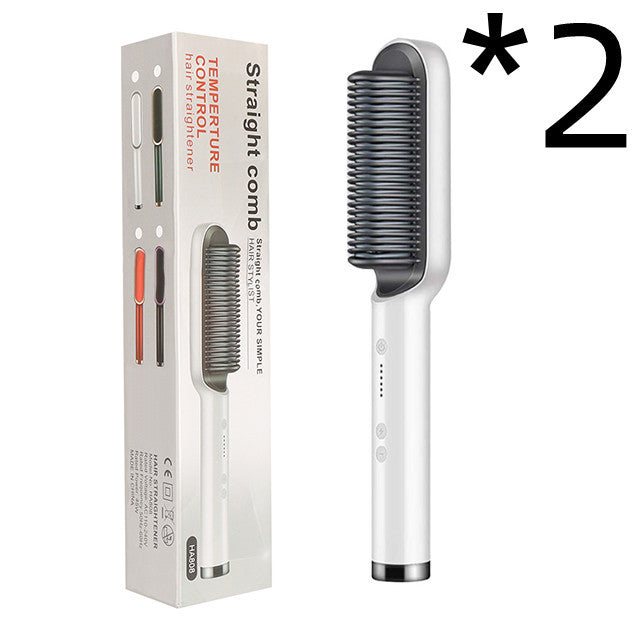 Fer à Lisser 2 En 1 avec Peigne Chaud et Boucleur Ions Négatifs