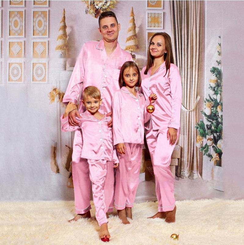 Pyjama en Soie Glacée Parent-Enfant à Manches Longues - Allomarc.com