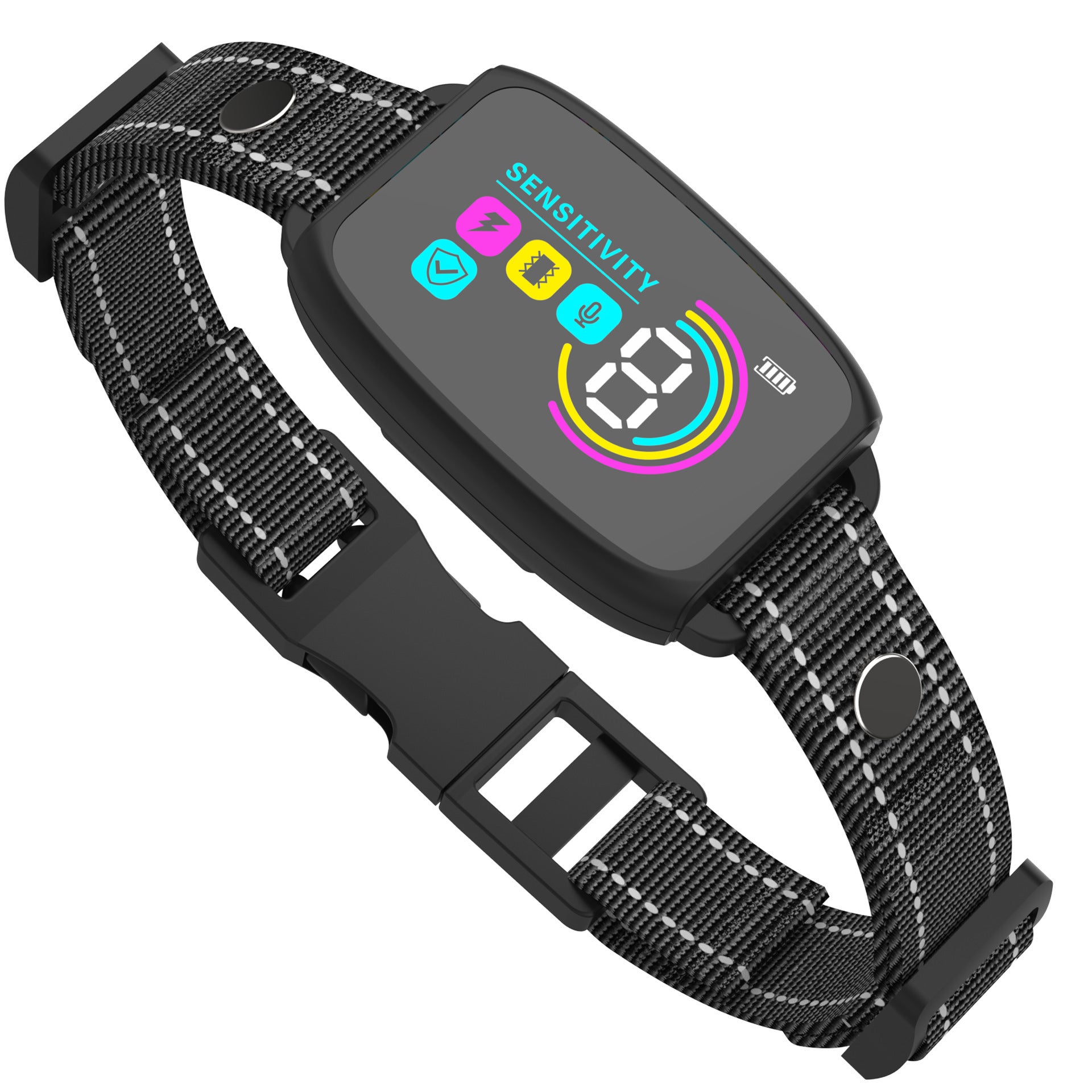 Collier Anti-Aboiement Automatique Rechargeable pour Chiens avec Affichage Numérique HD et Étanchéité IP67