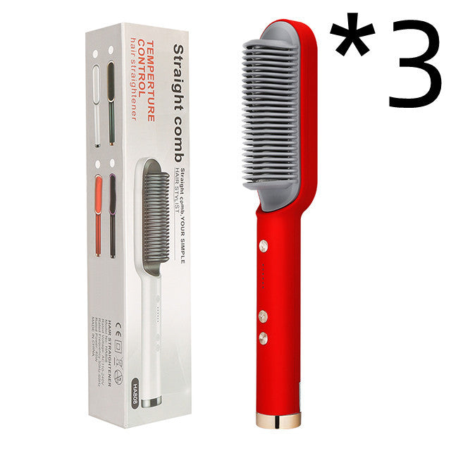 Fer à Lisser 2 En 1 avec Peigne Chaud et Boucleur Ions Négatifs