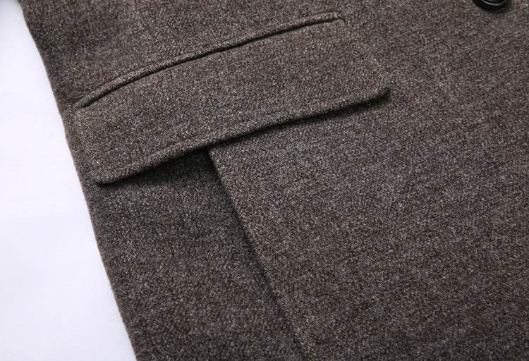 Manteau Mi-Long en Laine à Col Revers pour Homme - Allomarc.com