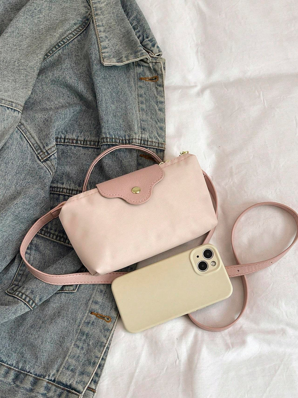 Sac à main femme tendance en couleur unie - Sac bandoulière polyvalent