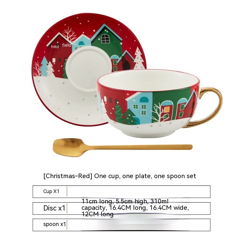 Tasse en Céramique de Noël avec Soucoupe - Gadgets de Cuisine