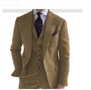 Ensemble Blazer et Pantalon en Laine Tweed Gris pour Hommes - Allomarc.com