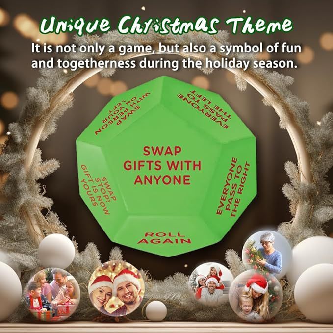Dés de cadeau d'échange de Noël du Père Noël
