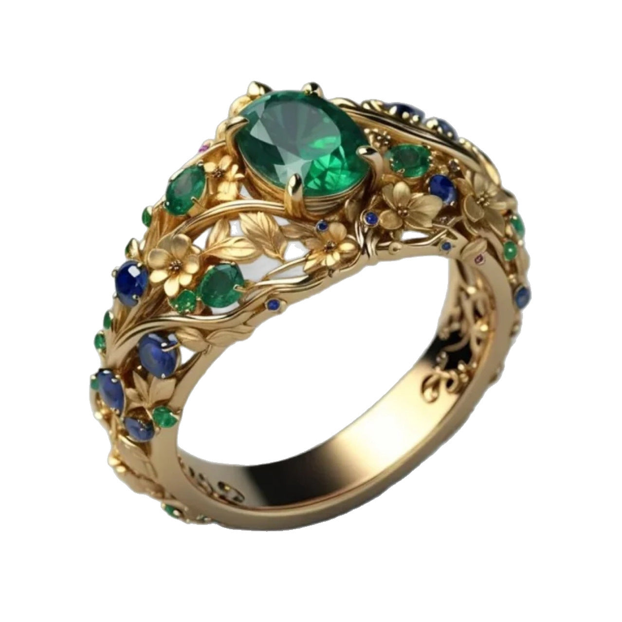 Bague Élégante en Zircon Coloré Sculpté - Luxe Abordable