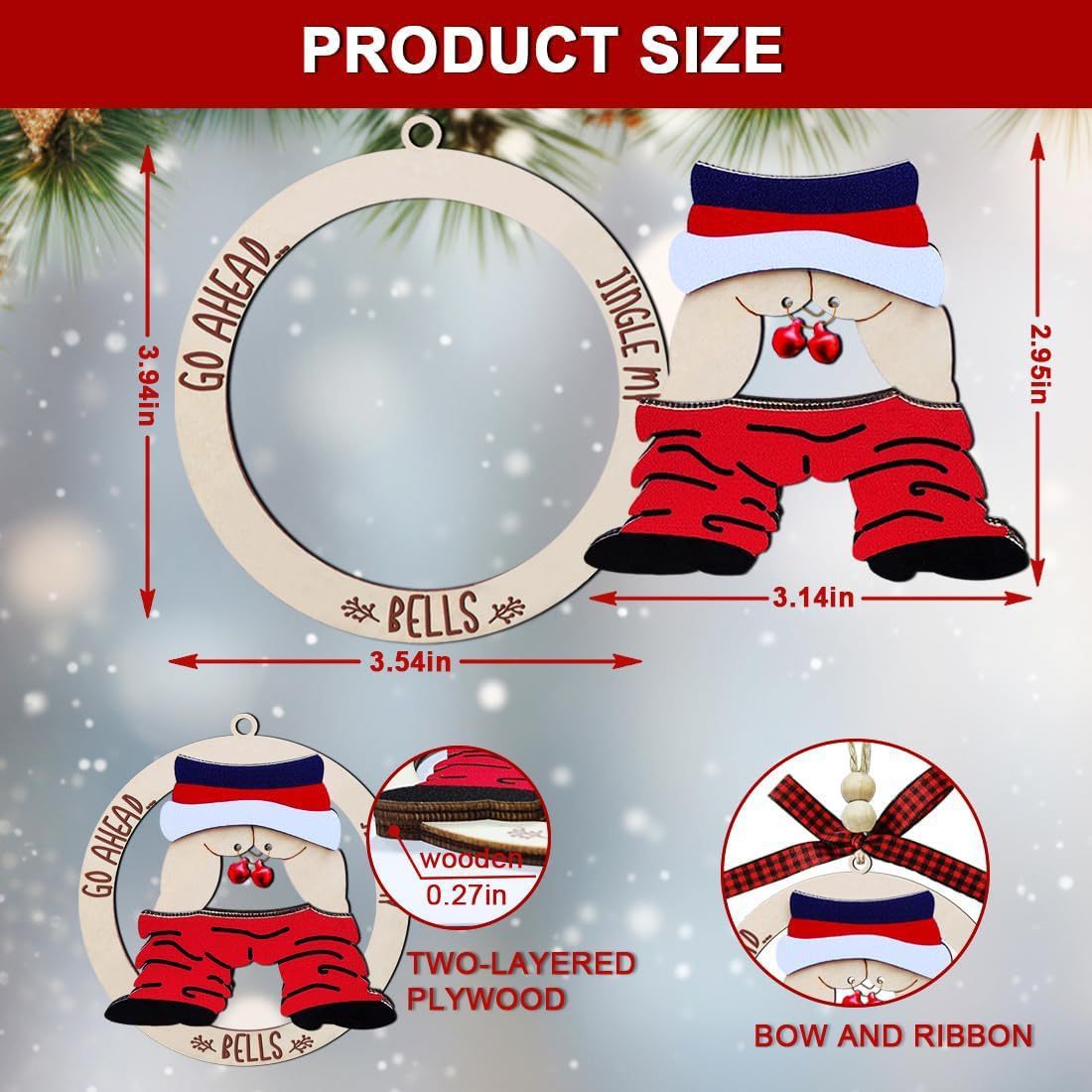 Pendentif en Bois de Cloche pour Décoration de Noël