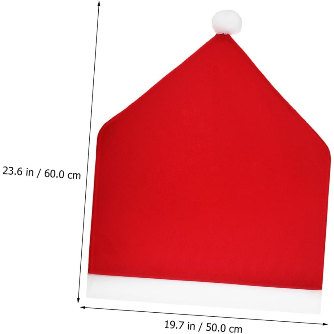 Couvre-Chaise de Noël avec Bonnet de Père Noël - Housse Décorative pour Chaises de Noël