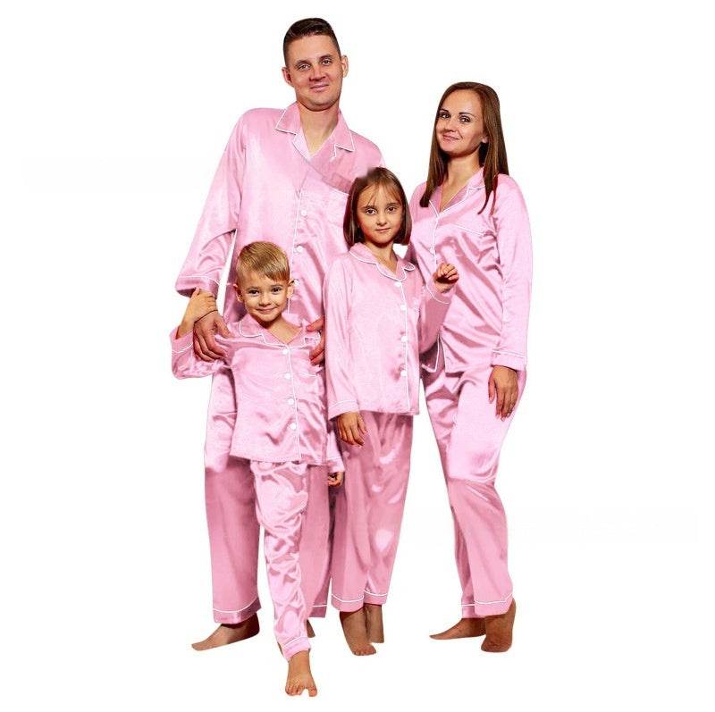 Pyjama en Soie Glacée Parent-Enfant à Manches Longues - Allomarc.com