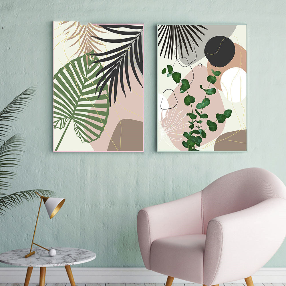 Toile Art Murale Feuilles de Plantes Tropicales