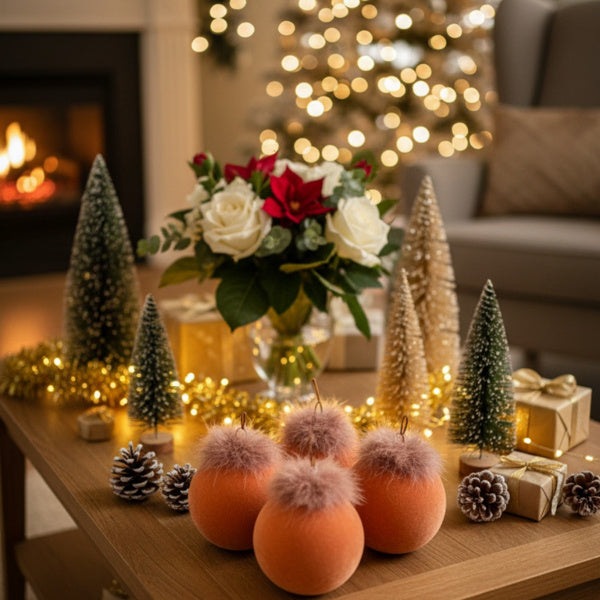 Set de 4 Boules de Noël en Verre pour Décoration de Sapin
