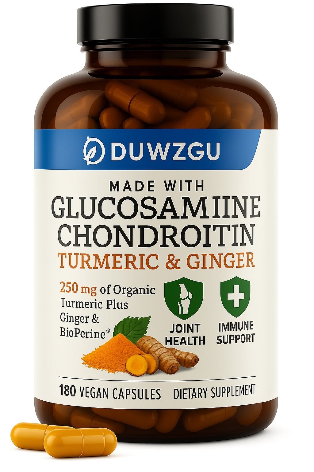 Gélules Jaunes de Glucosamine Chondroïtine et Gingembre - Allomarc.com