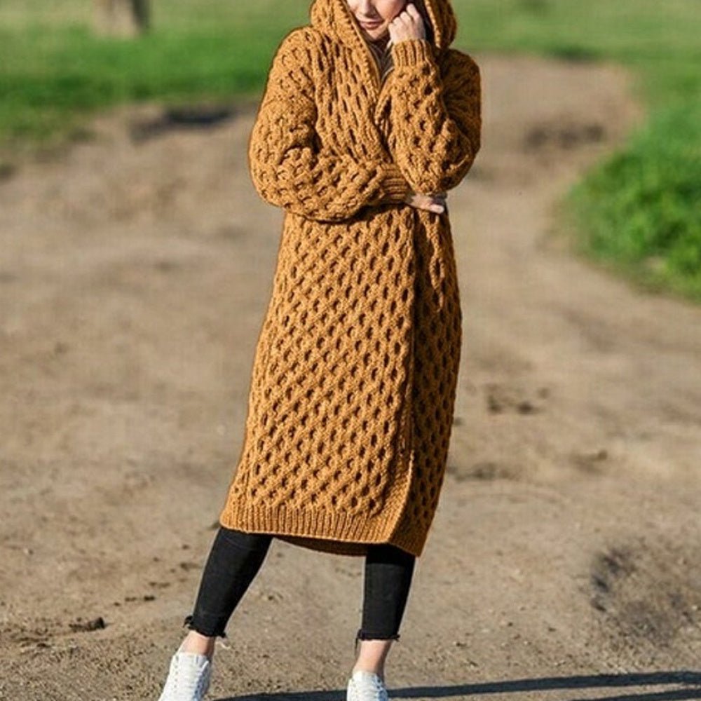 Gilet Tricoté à Capuche Épais et Chaud pour Femme - Allomarc.com