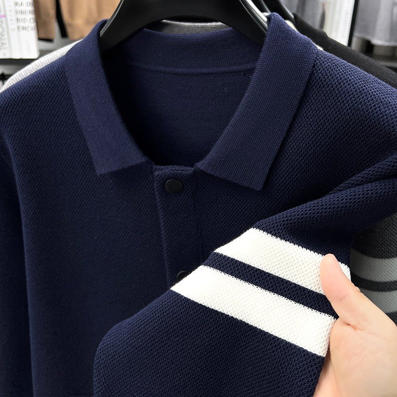 Gilet Tricoté à Revers Slim pour Hommes - Style Coréen - Allomarc.com