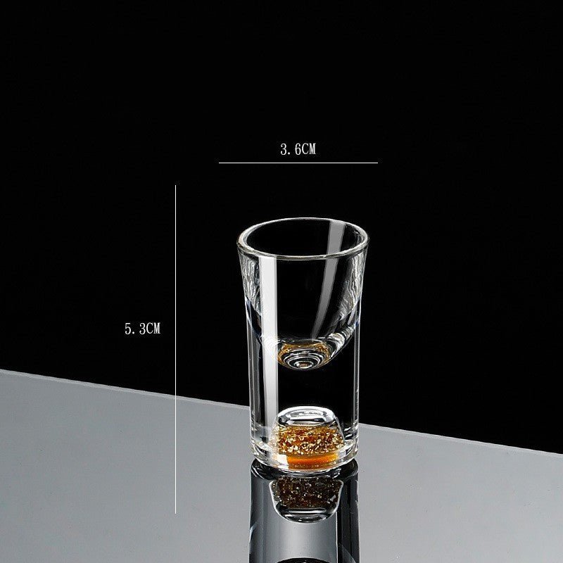 Gobelet à Shot en Verre Cristal avec Diviseur en Feuille d'Or - Allomarc.com