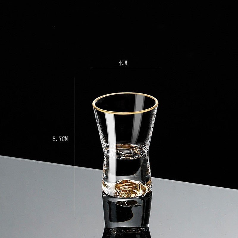 Gobelet à Shot en Verre Cristal avec Diviseur en Feuille d'Or - Allomarc.com