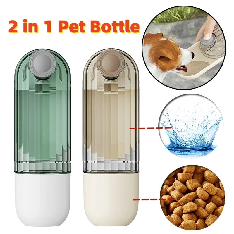 Gobelet d'Eau 2 en 1 pour Animaux de Compagnie - Design Segmenté Vert - Allomarc.com