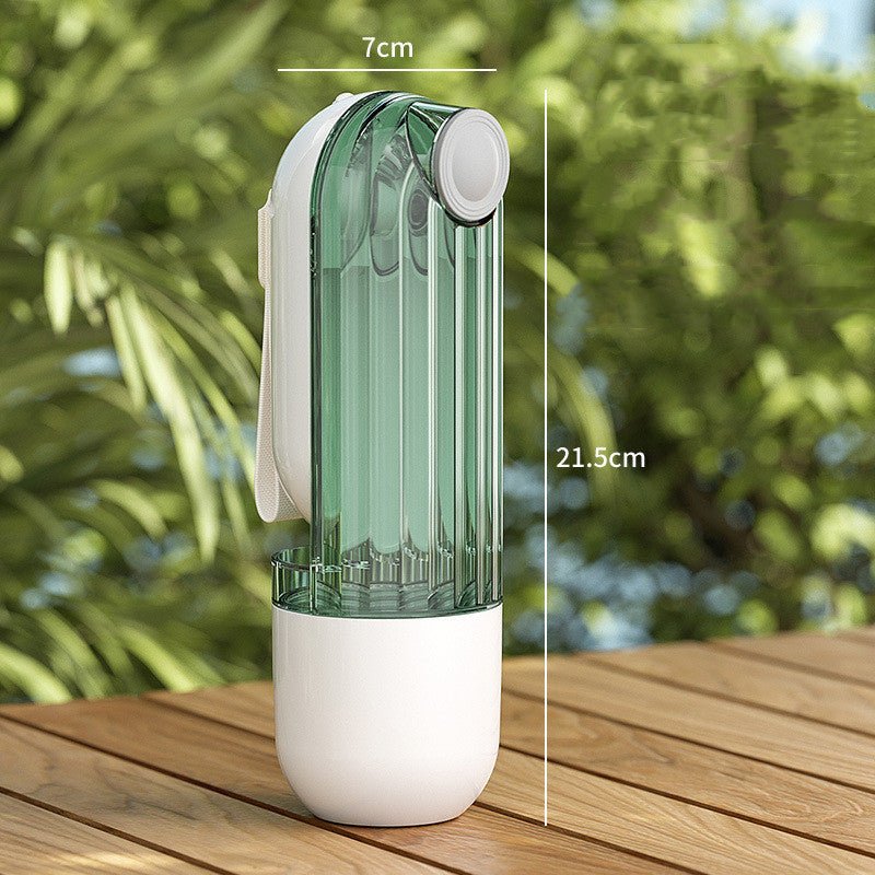 Gobelet d'Eau 2 en 1 pour Animaux de Compagnie - Design Segmenté Vert - Allomarc.com