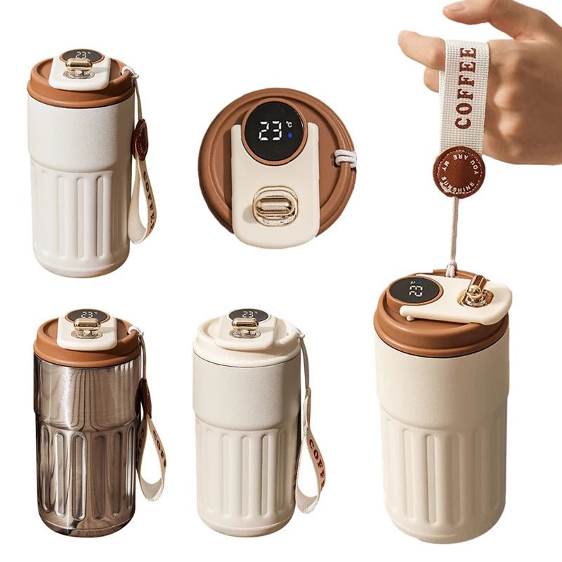 Gourde Thermale Digitale Intelligente en Acier Inoxydable - Mug à Café Portable 450ml - Allomarc.com