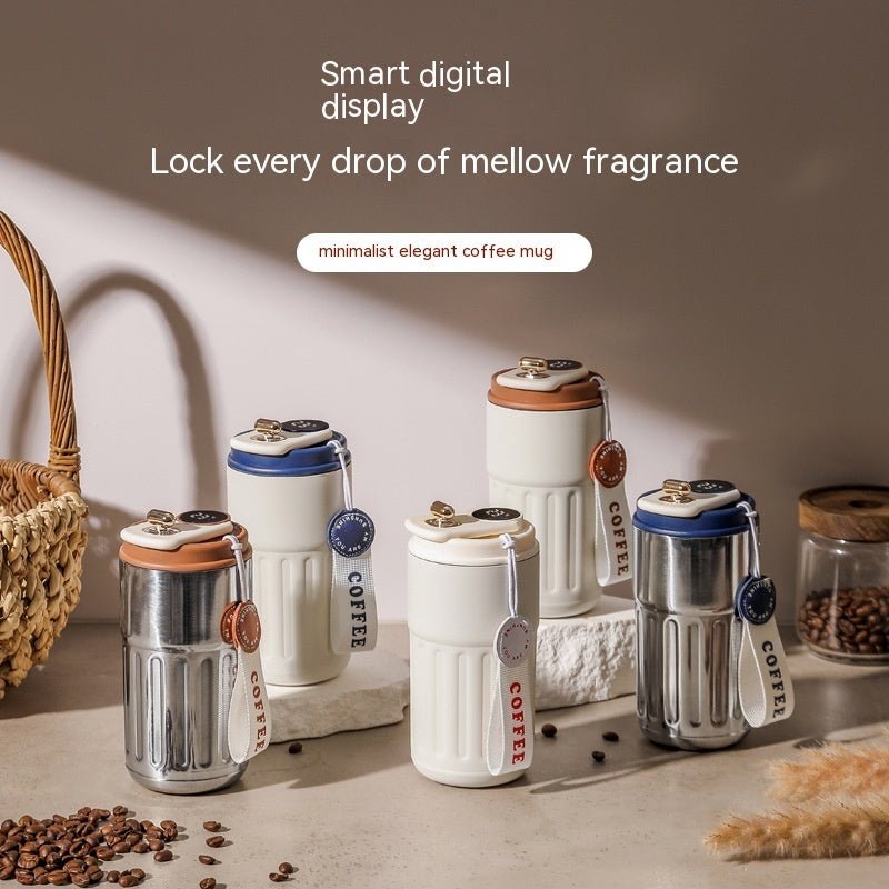 Gourde Thermale Digitale Intelligente en Acier Inoxydable - Mug à Café Portable 450ml - Allomarc.com