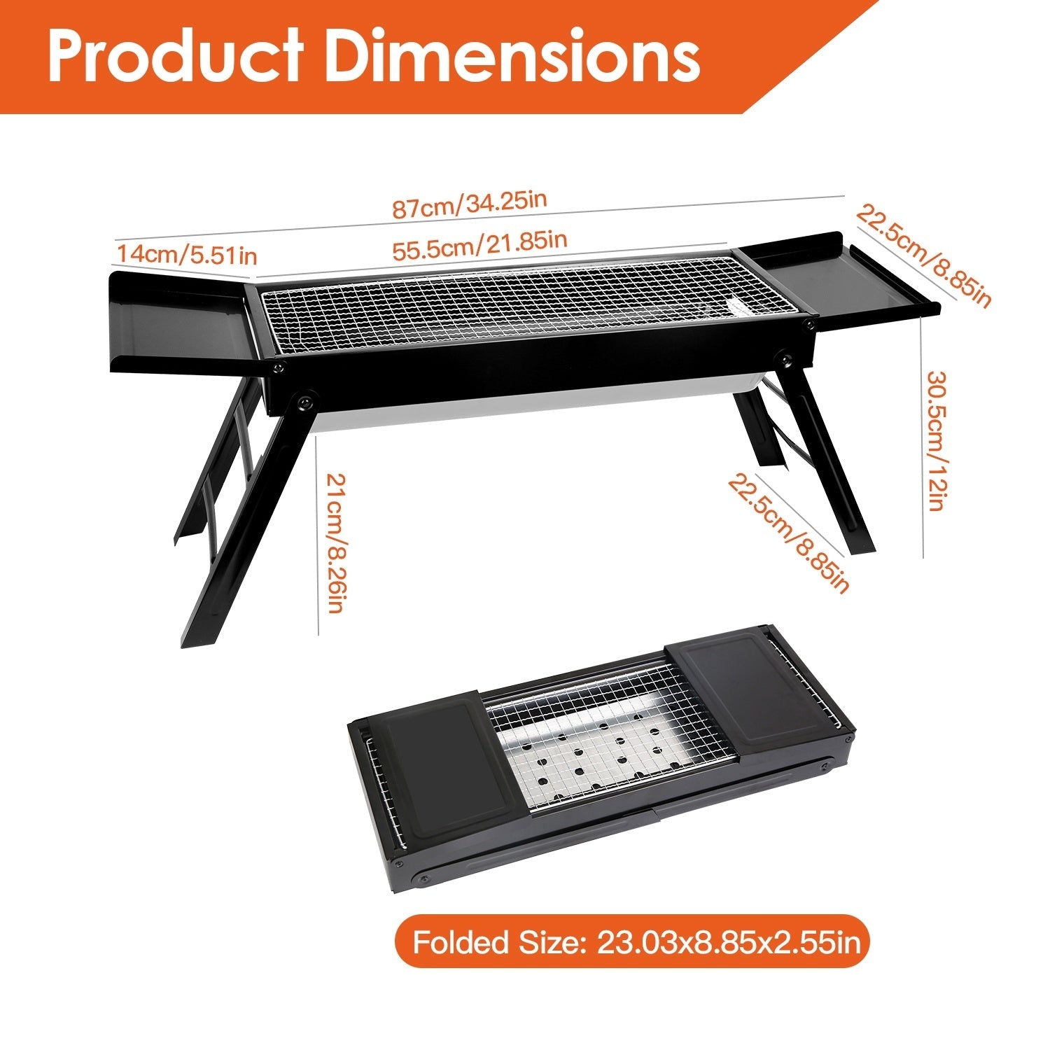 Gril Barbecue Portable Pliable en Acier Inoxydable - Idéal pour Camping, Pique - Nique et Fêtes - Allomarc.com