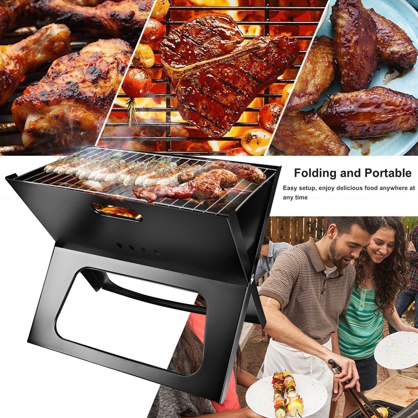 Gril Barbecue Portable Pliant 1Pc pour Camping et Jardin - Allomarc.com
