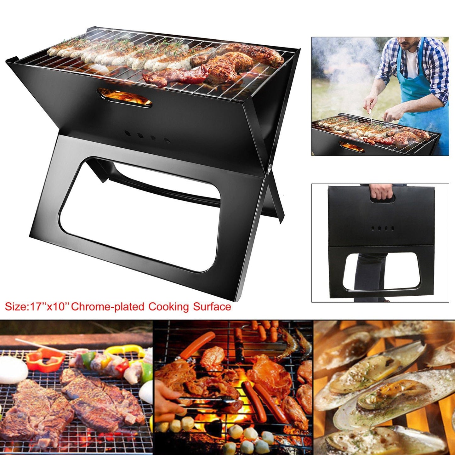 Gril Barbecue Portable Pliant 1Pc pour Camping et Jardin - Allomarc.com