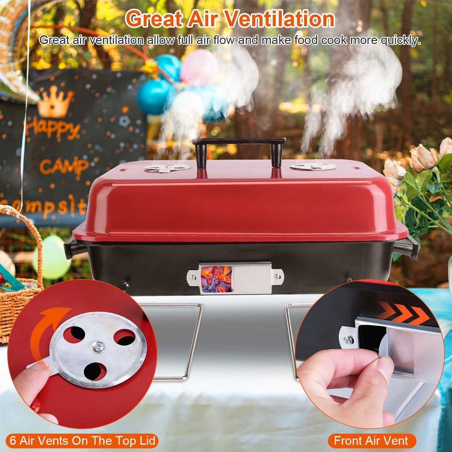 Gril Portable à Charbon de Bois pour Camping et Pique - niques - Allomarc.com