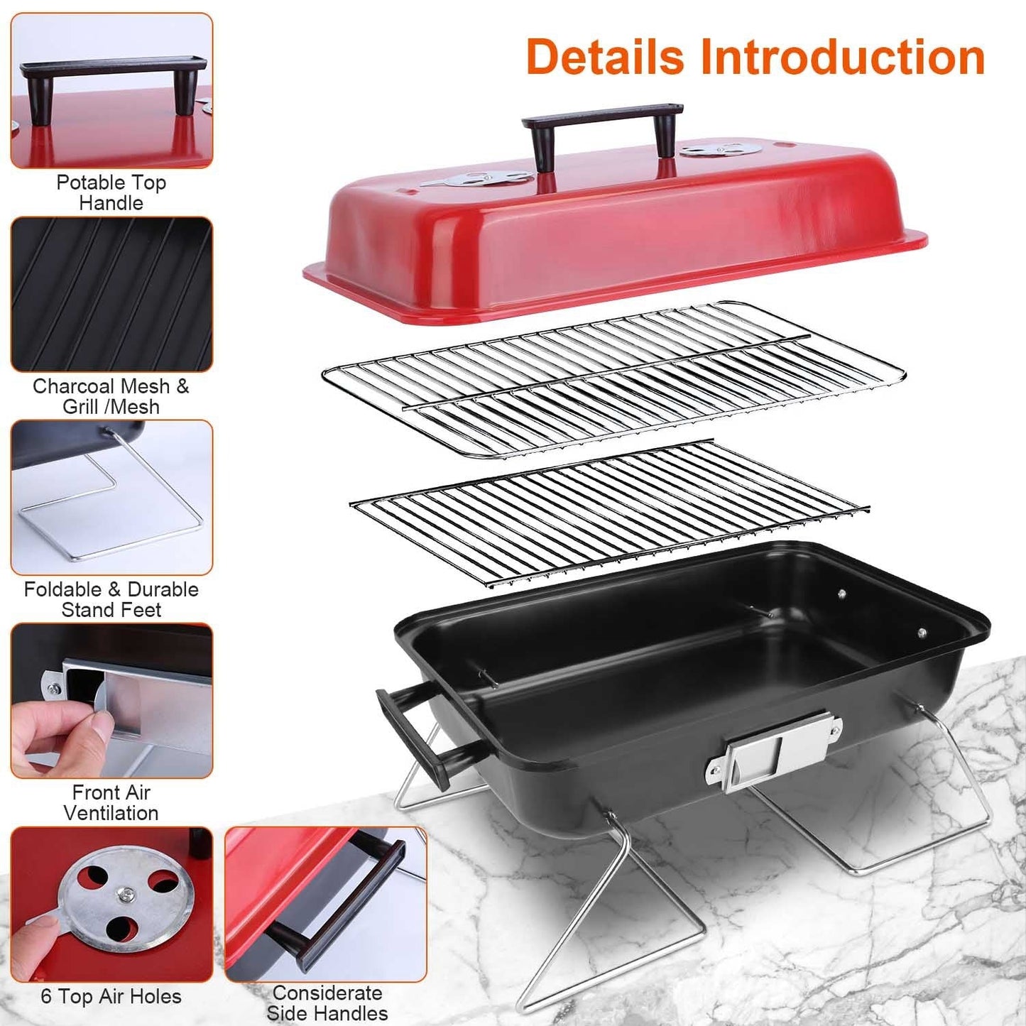 Gril Portable à Charbon de Bois pour Camping et Pique - niques - Allomarc.com