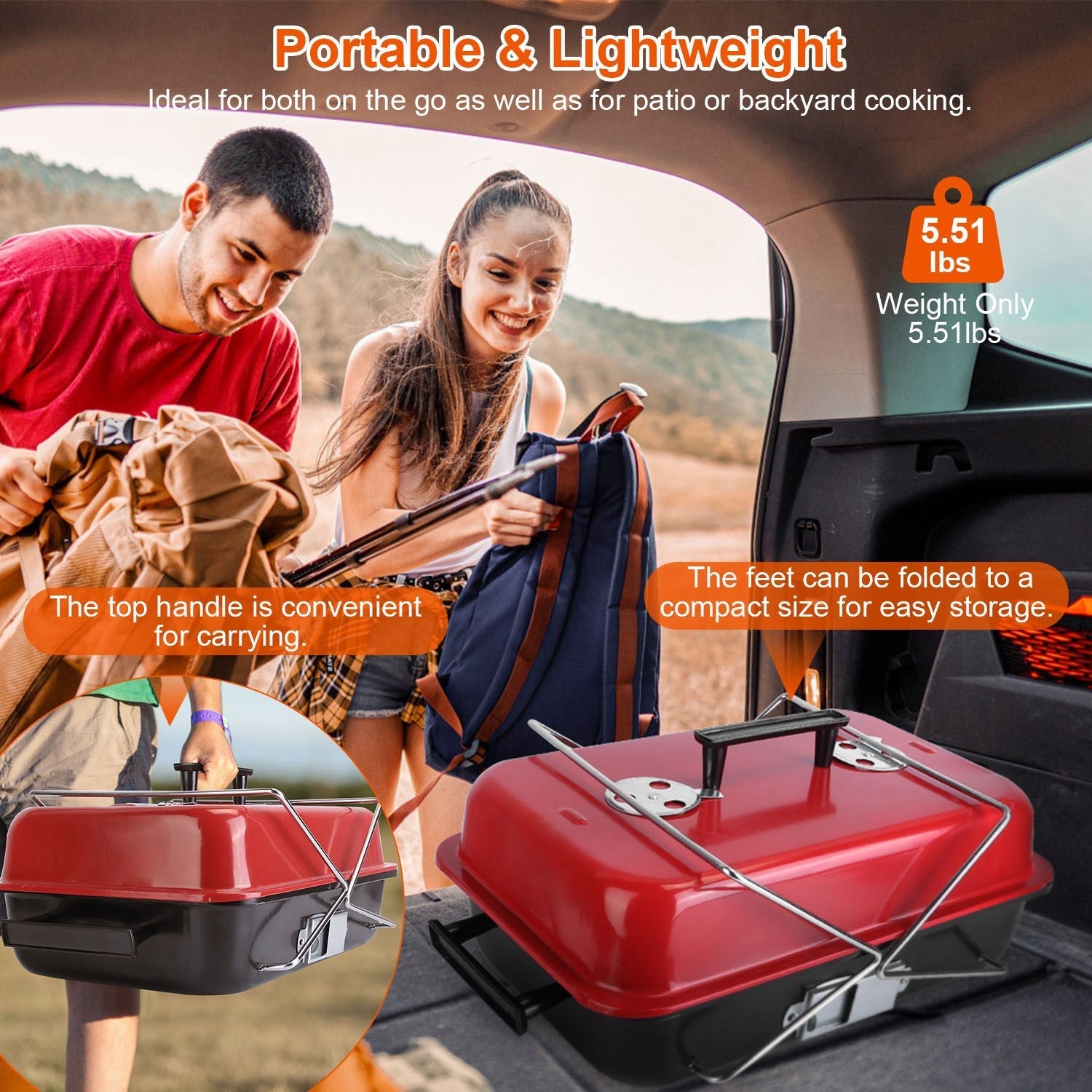 Gril Portable à Charbon de Bois pour Camping et Pique - niques - Allomarc.com
