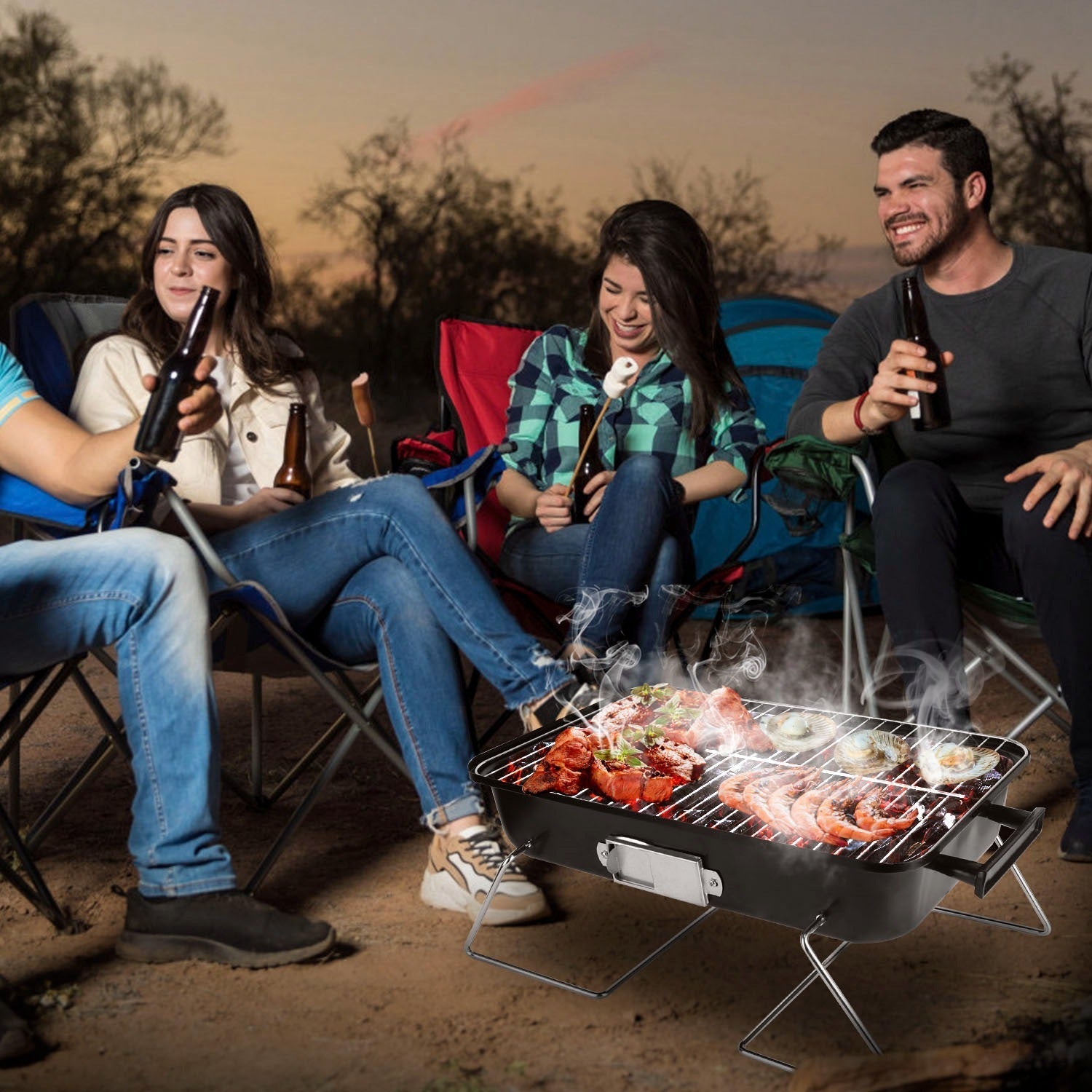 Gril Portable à Charbon de Bois pour Camping et Pique - niques - Allomarc.com