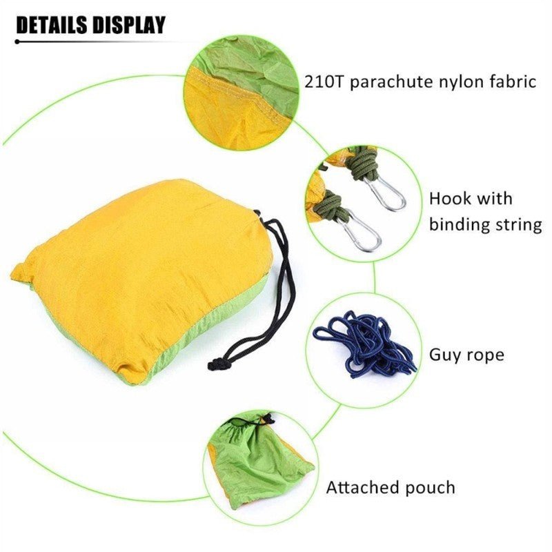 Hamac de Randonnée - Hamac Portable en Nylon Parachute pour Extérieur - Allomarc.com