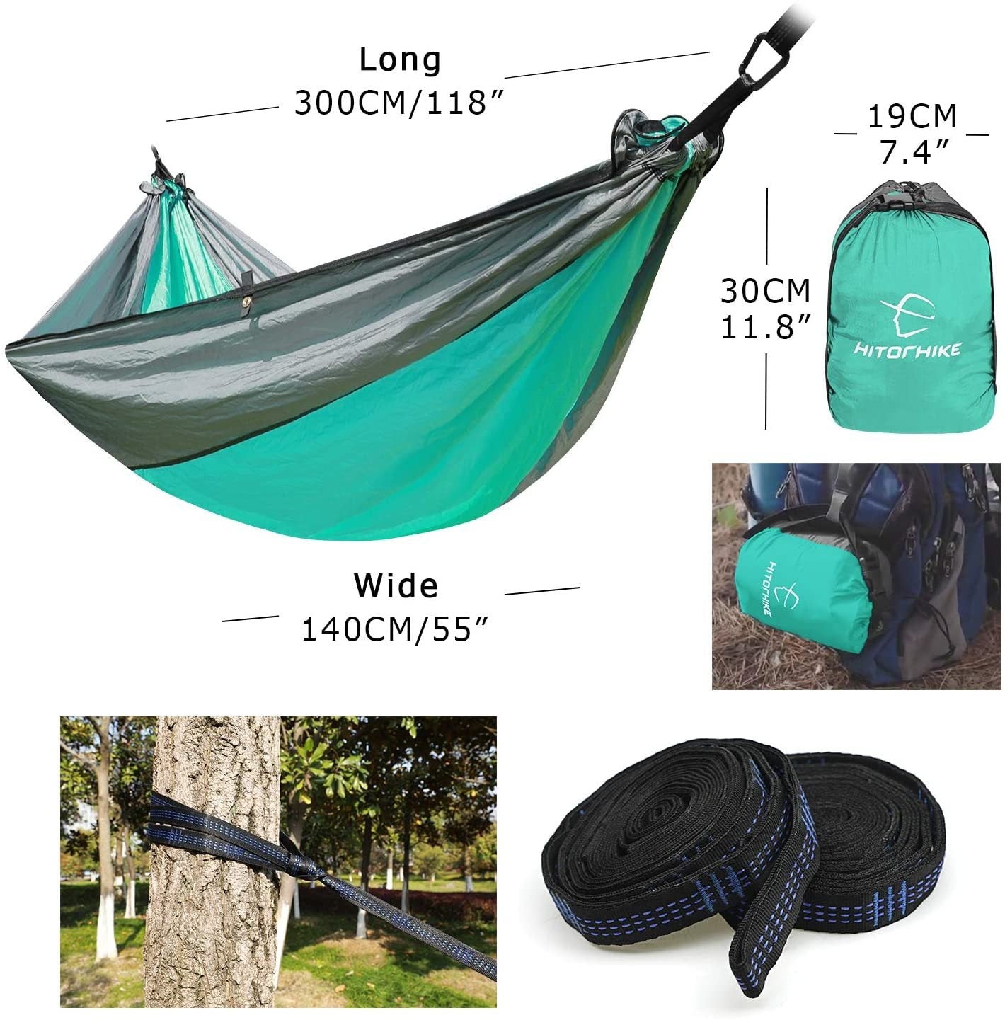 Hamac de Randonnée - Hamac Portable en Nylon Parachute pour Extérieur - Allomarc.com