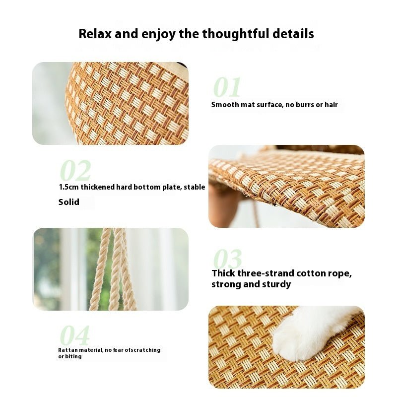 Hamac pour Chat en Rotin - Nid Printanier d'Été - Allomarc.com