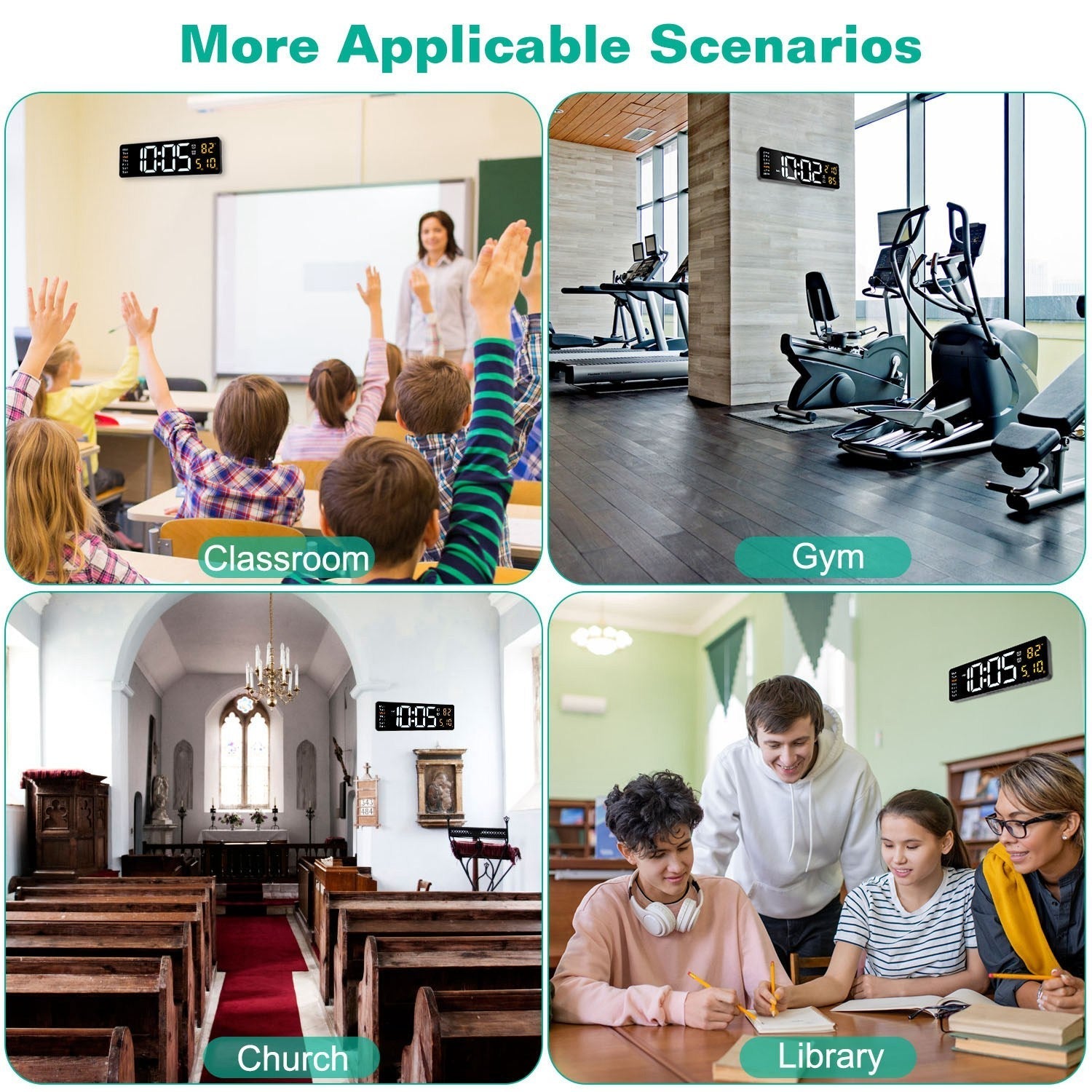 Horloge Murale Numérique LED 15.7in avec Télécommande - Allomarc.com