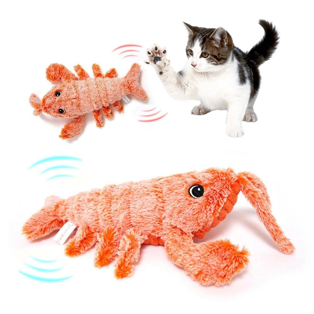 Jouet Électrique Actif pour Chats - Crevette Sautillante en Peluche - Allomarc.com