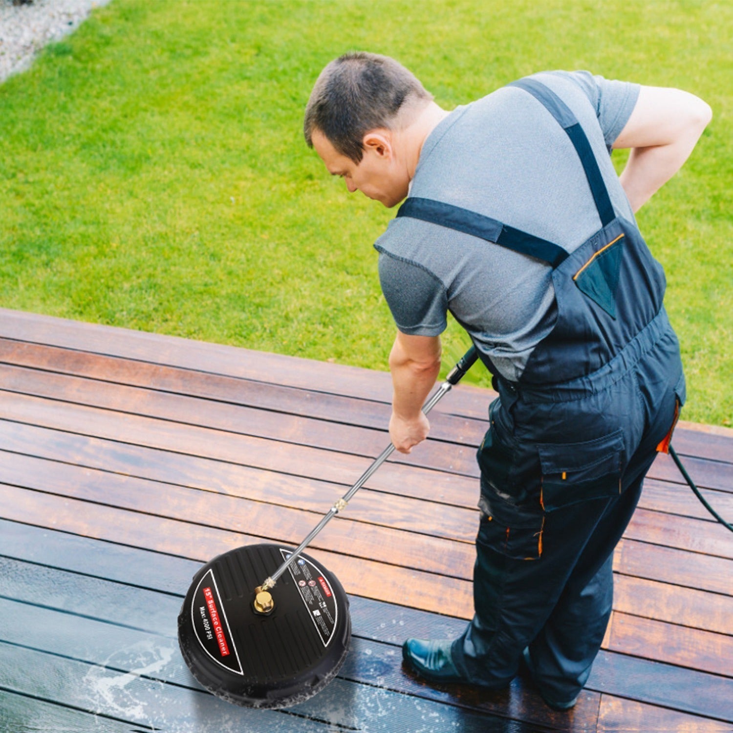 Kit de Nettoyage à Haute Pression de 15 pouces - Nettoyeur de Surface 4000PSI avec 2 Extensions et 2 Buses de Remplacement - Allomarc.com