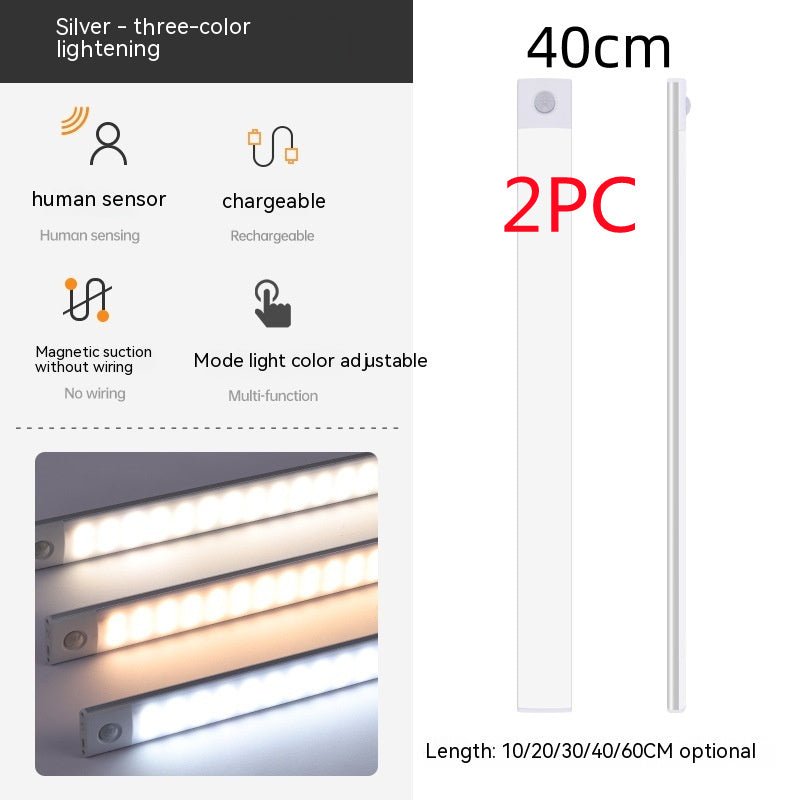 Lampe à Capteur Infrarouge Intelligent Sans Fil avec Magnetique – Lumière de Cabinet Rechargeable pour Couloir et Garde - Robe - Allomarc.com