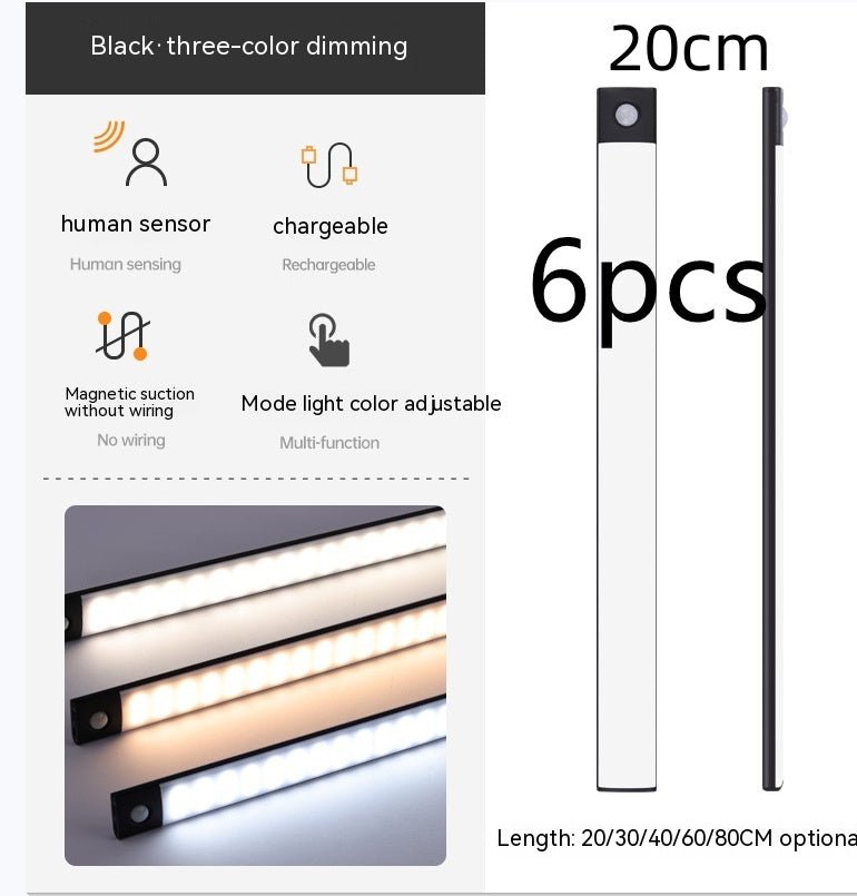 Lampe à Capteur Infrarouge Intelligent Sans Fil avec Magnetique – Lumière de Cabinet Rechargeable pour Couloir et Garde - Robe - Allomarc.com