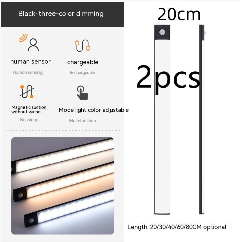 Lampe à Capteur Infrarouge Intelligent Sans Fil avec Magnetique – Lumière de Cabinet Rechargeable pour Couloir et Garde - Robe - Allomarc.com