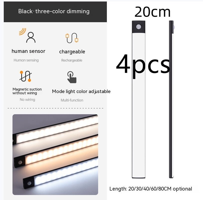 Lampe à Capteur Infrarouge Intelligent Sans Fil avec Magnetique – Lumière de Cabinet Rechargeable pour Couloir et Garde - Robe - Allomarc.com